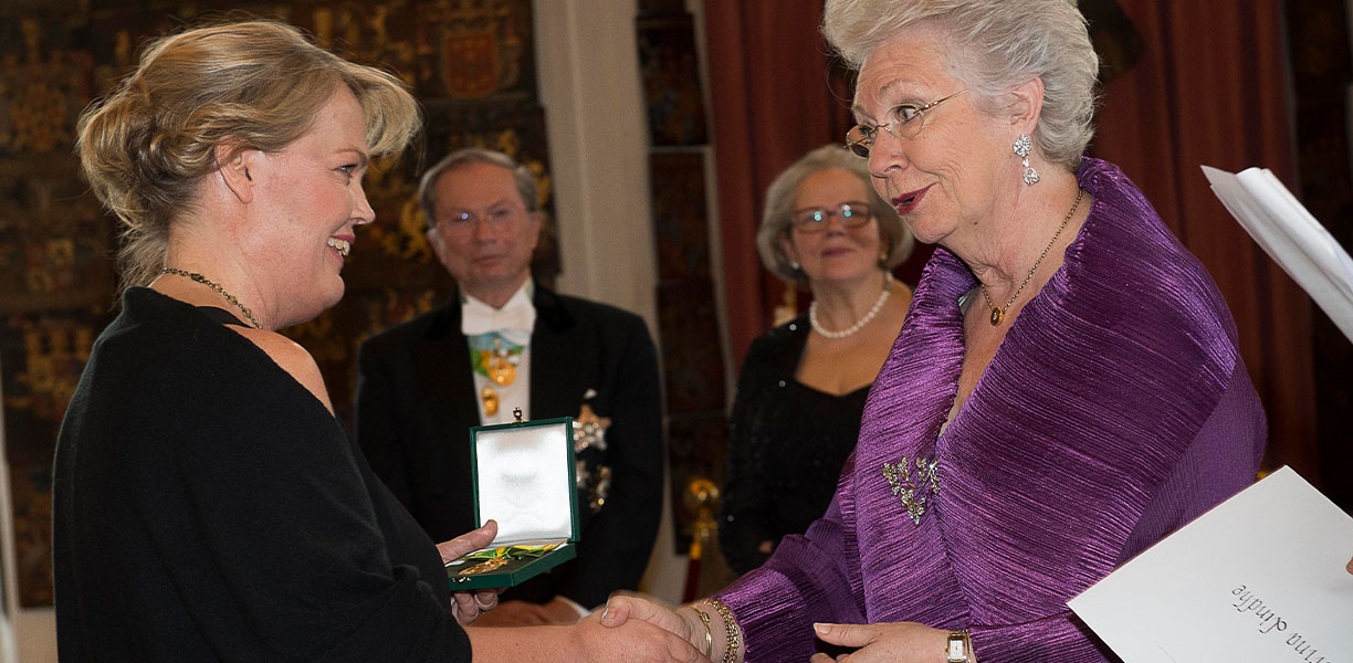 Kristina Lindhe received the Swedish Royal Patriotic Society “Business Medal” from Princess Christina
