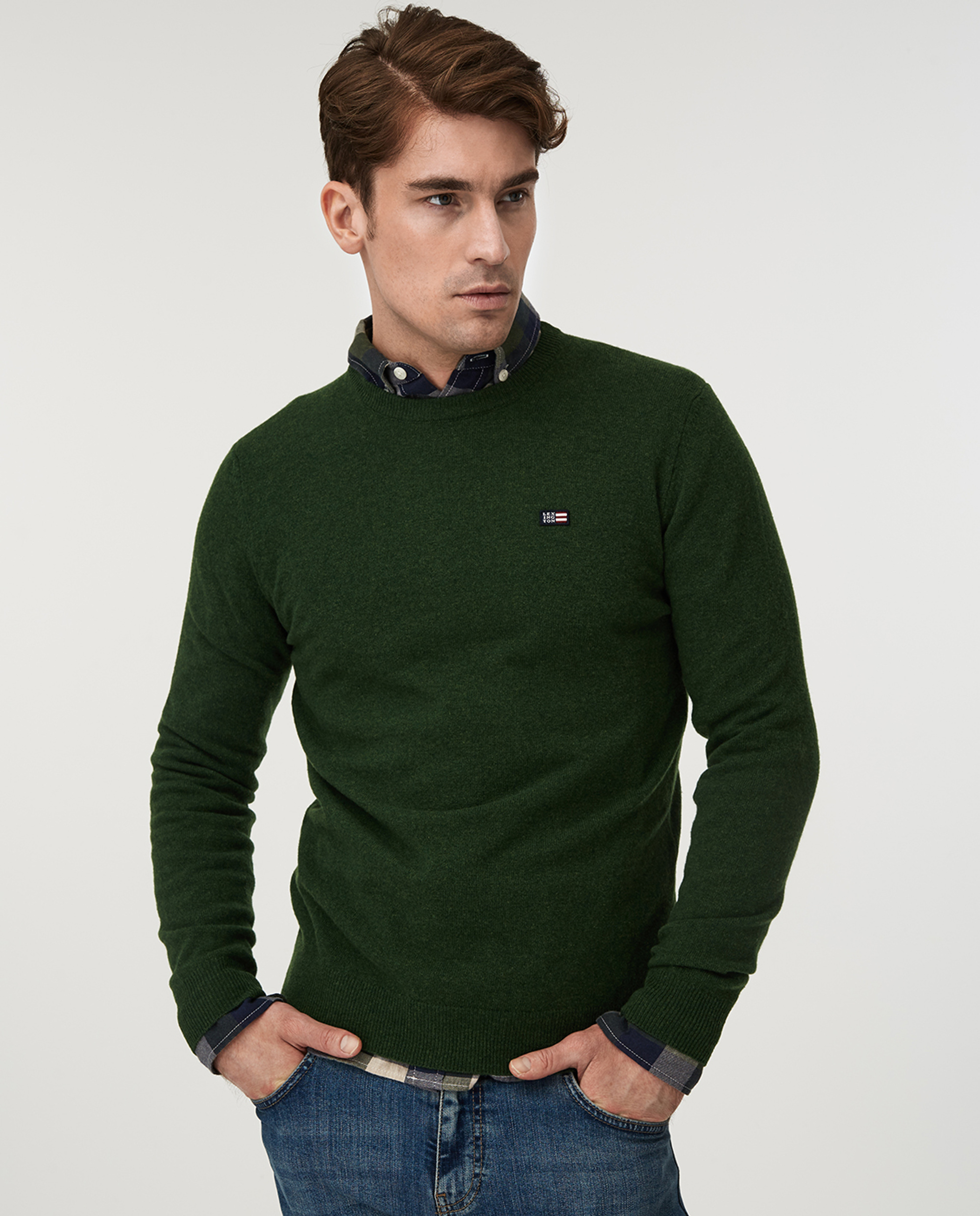 Hank Crew Neck Sweater, Green