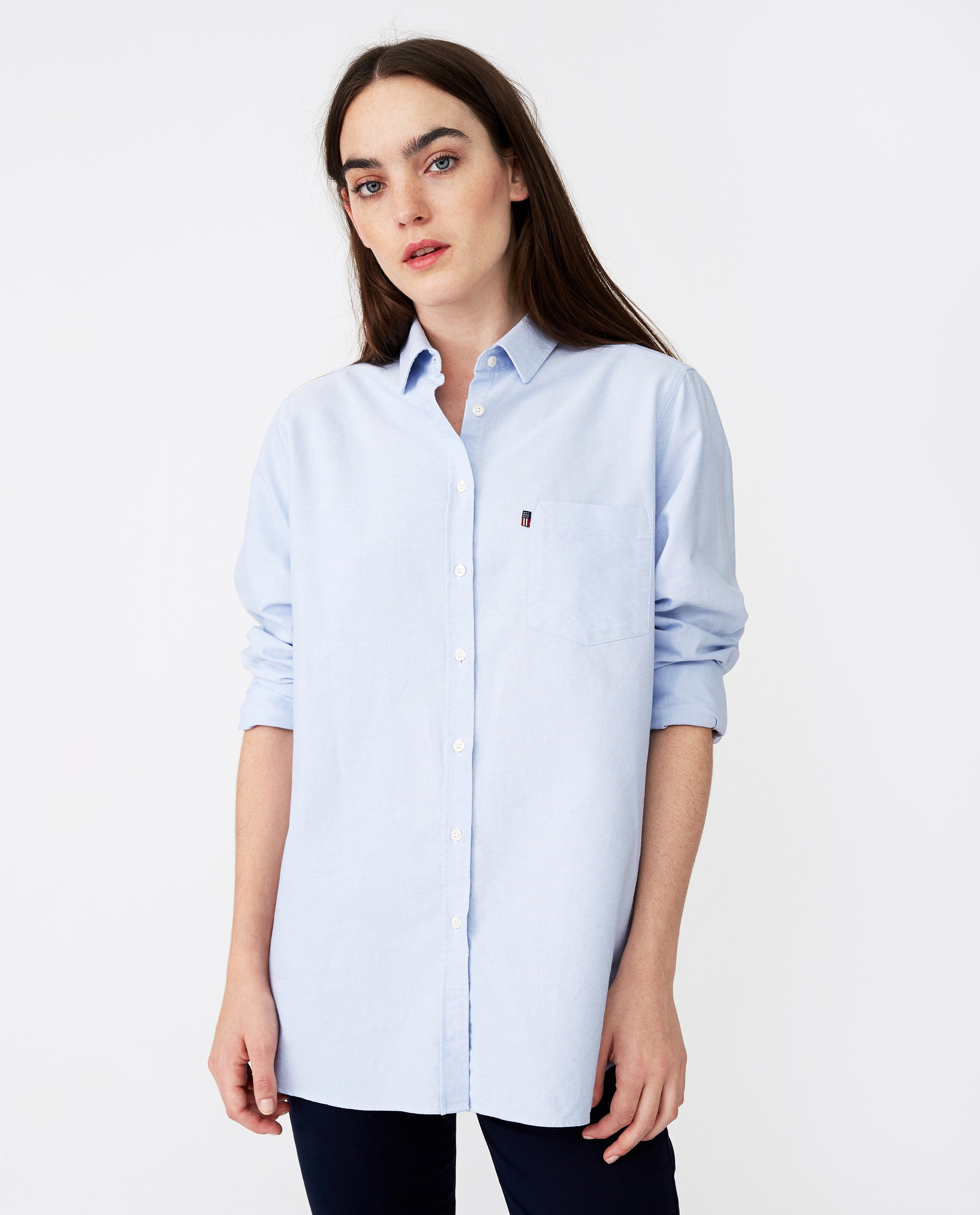 beige oxford shirt