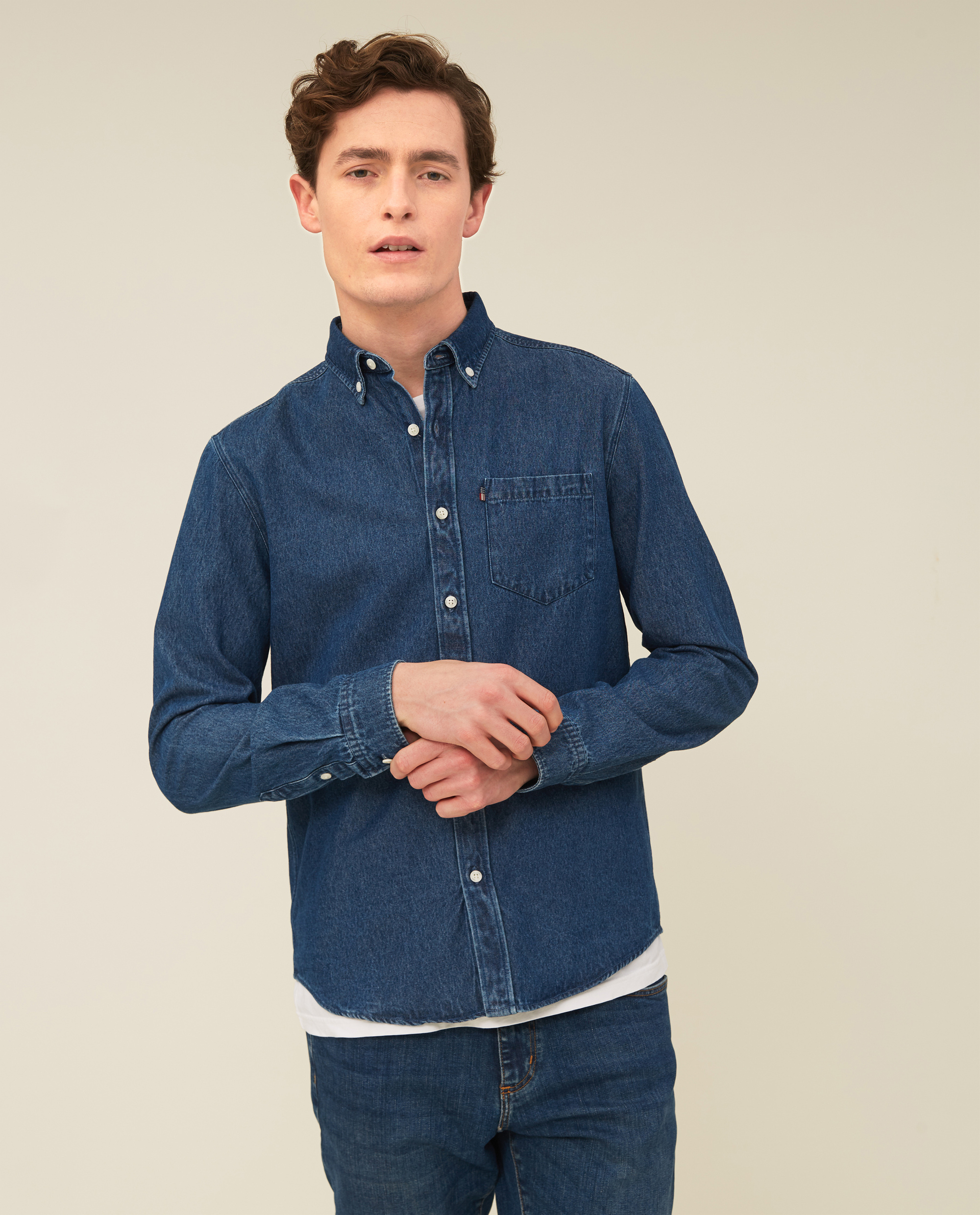 denim blue shirt