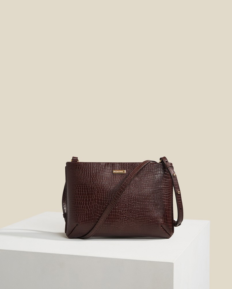 Trudy Croco Leather Zip Bag Trudy Croco Leather Zip Bag