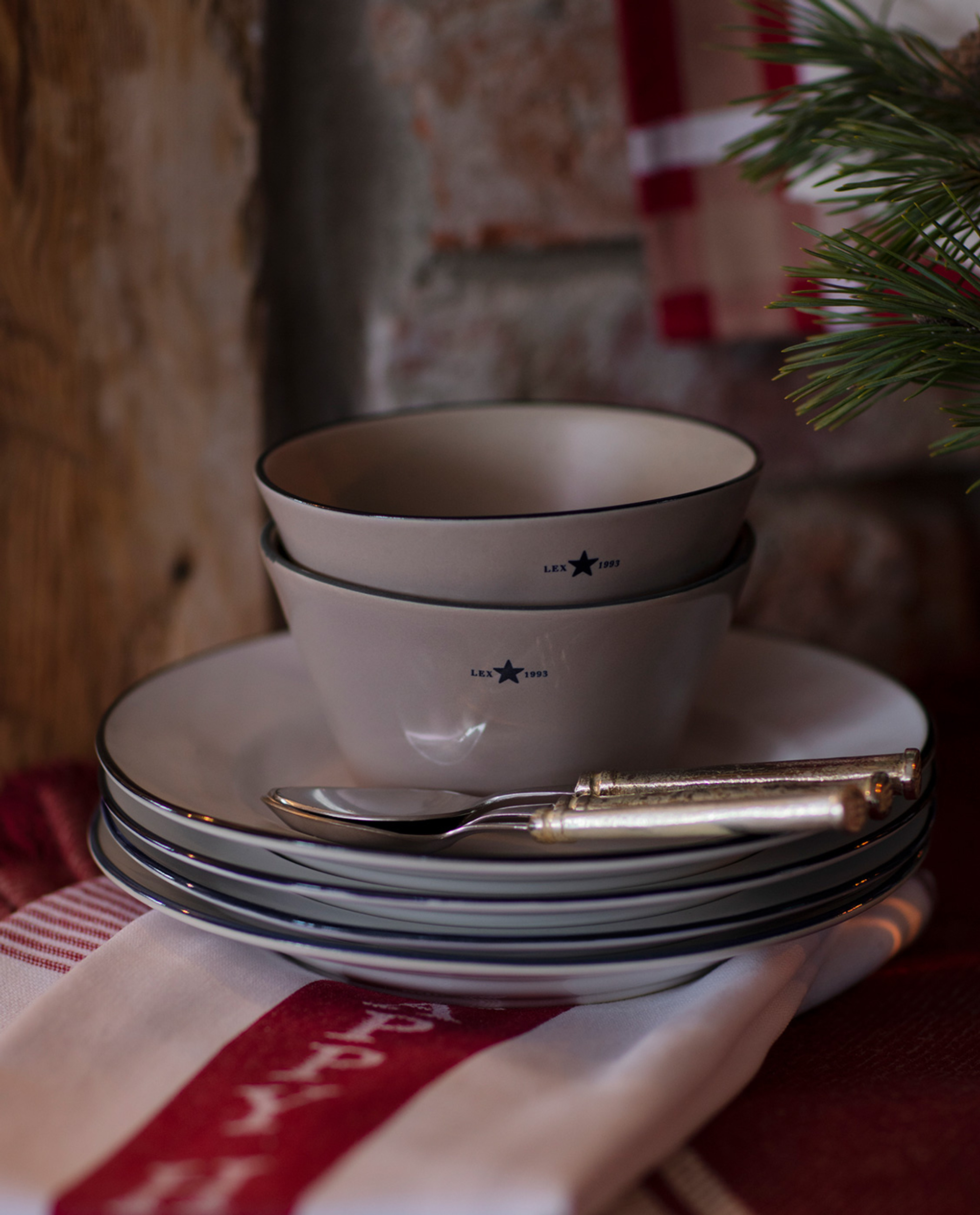 4 Piatti Da Dessert Lexington In Ceramica Beige, Diametro 8,5 Pollici, Dipinti A Mano, Microonde E Lavastoviglie