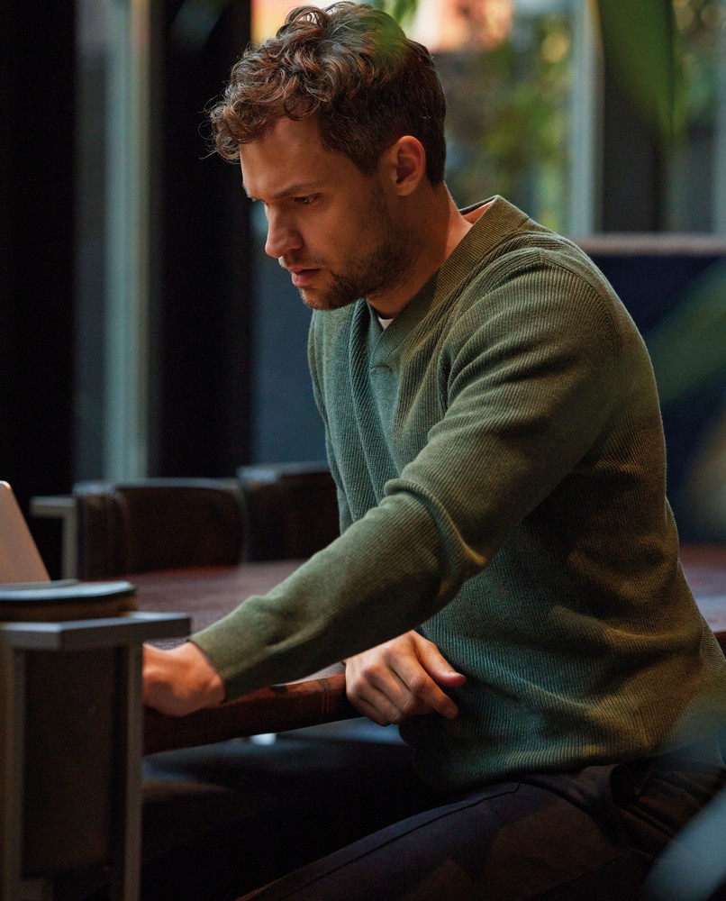 Stefan Overlapping V-Neck Sweater 