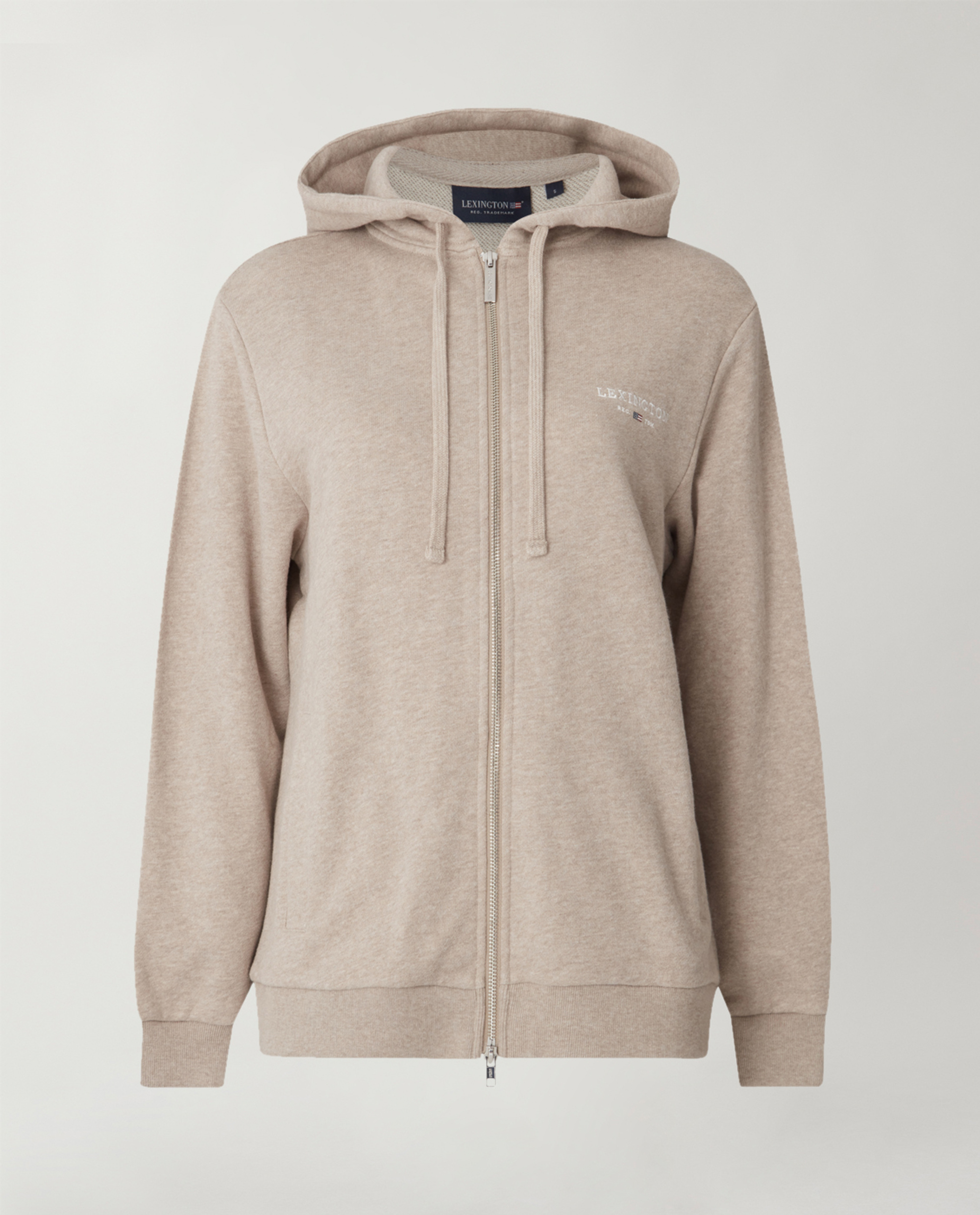 Chloe zip hood, light brown Melange | Lexington