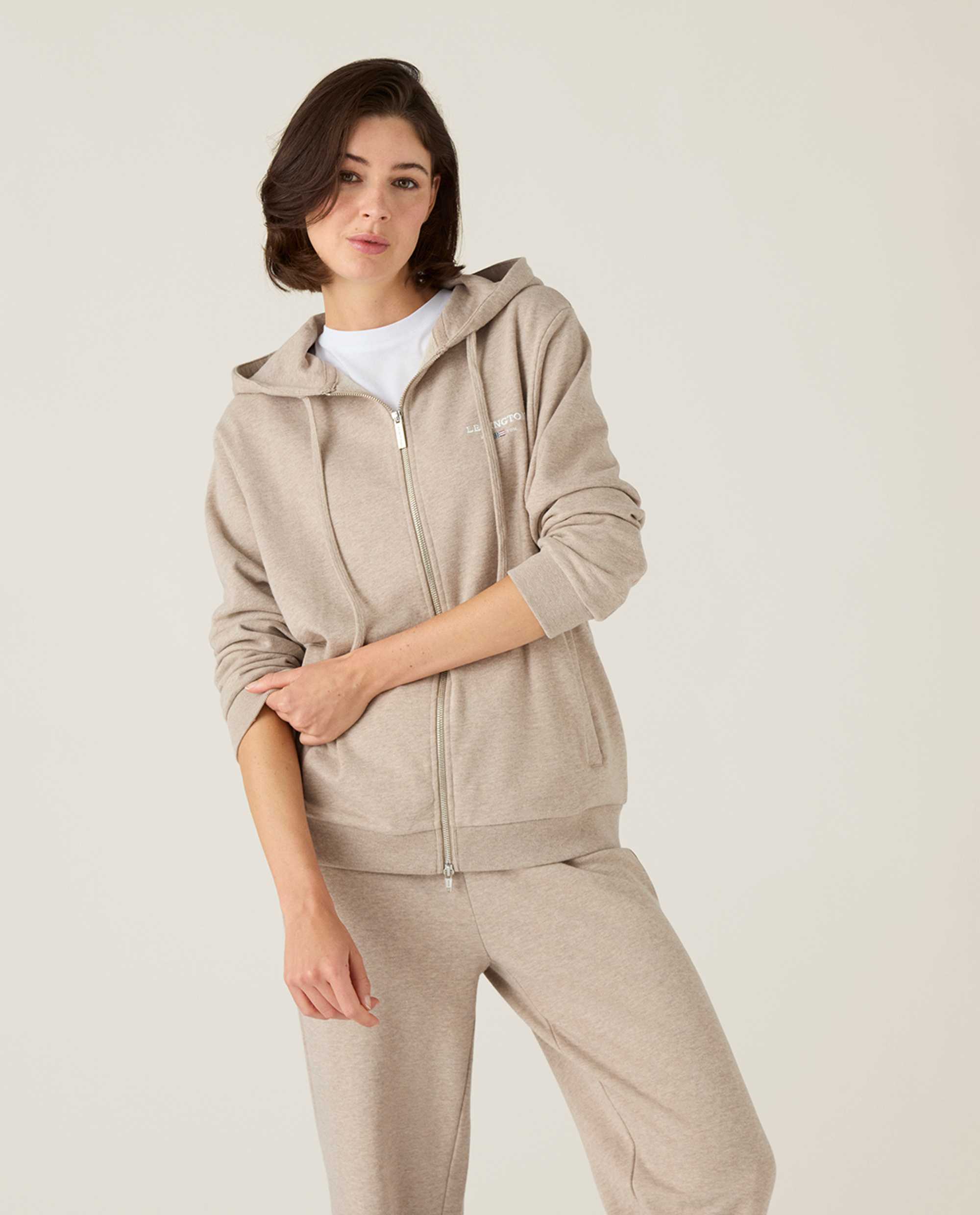 Classic logo zip hoodie, blue melange | Lexington Classic logo zip hoodie, blue melange | Lexington