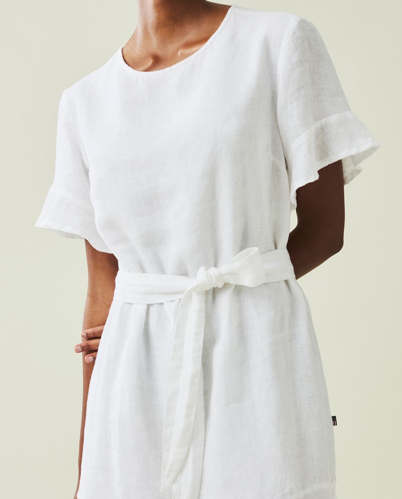 Meghan linen dress, white | Lexington