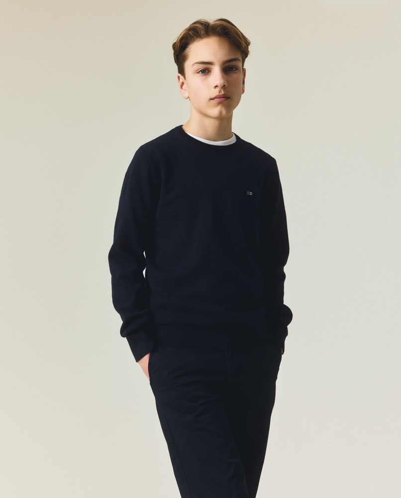 Teen crewneck sweater, dark blue Lexington