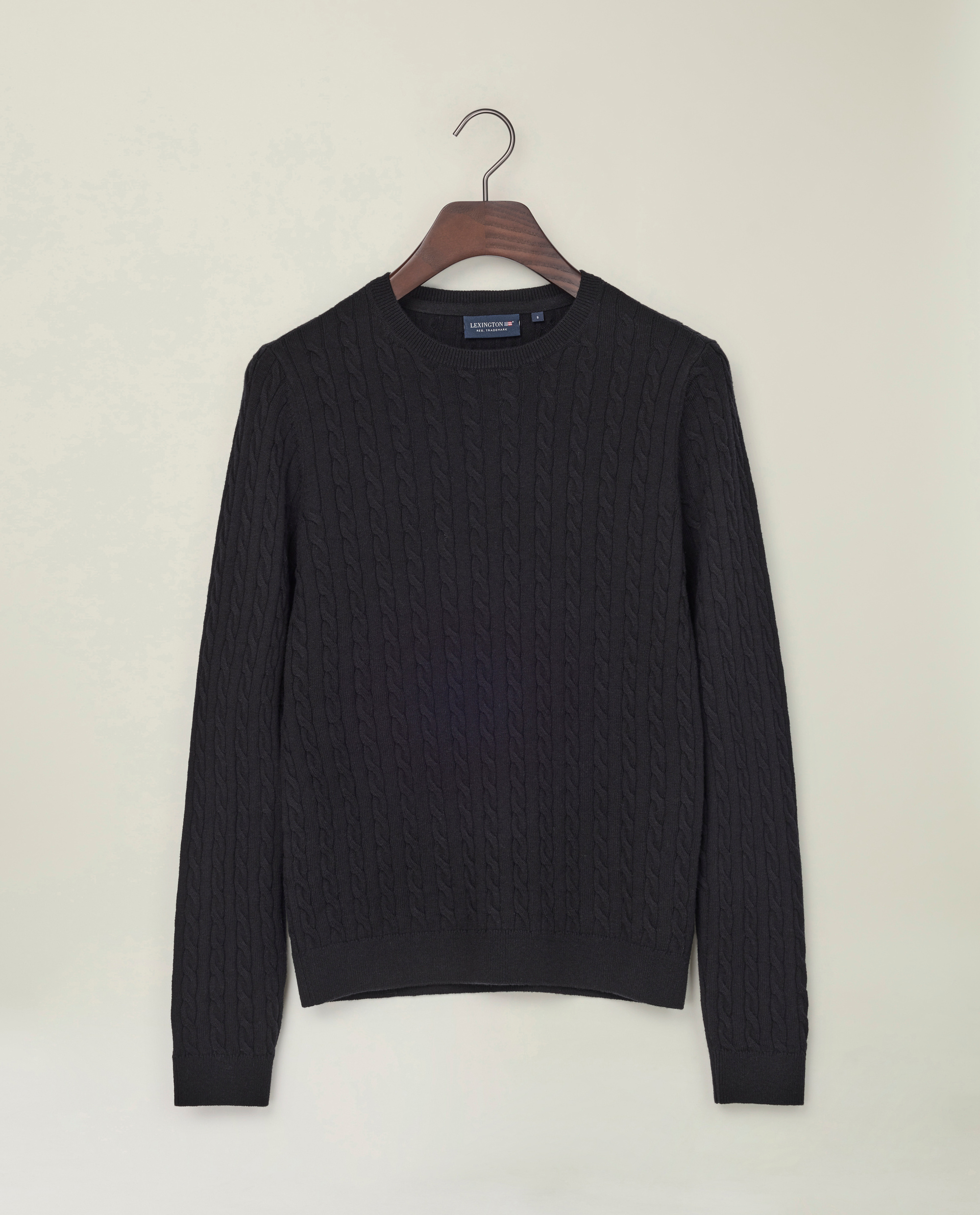 Cable knitted sweater merino wool blend | Lexington