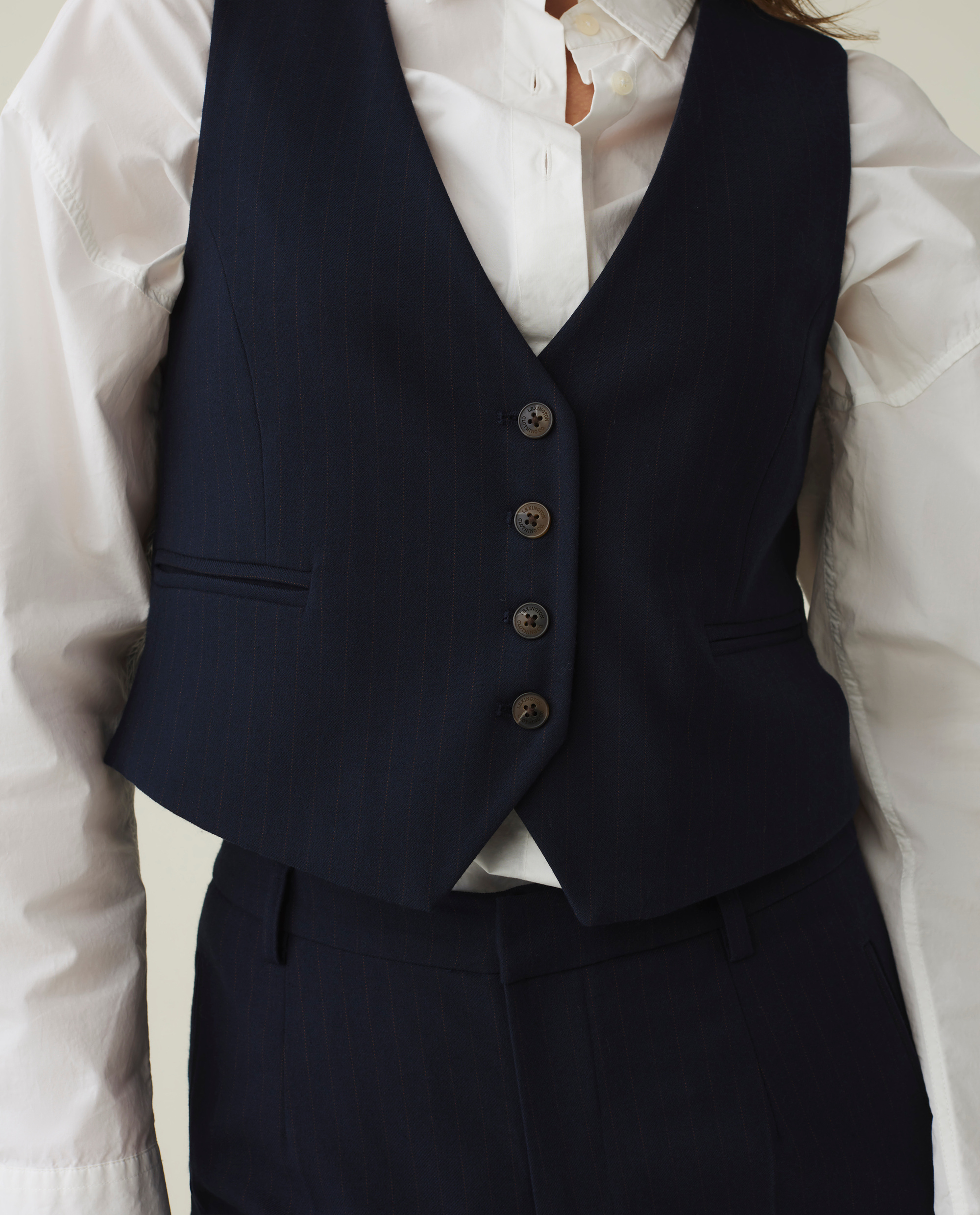 絶対的な信頼 Pinstripe tailored vest | Lexington ジャケット・アウター