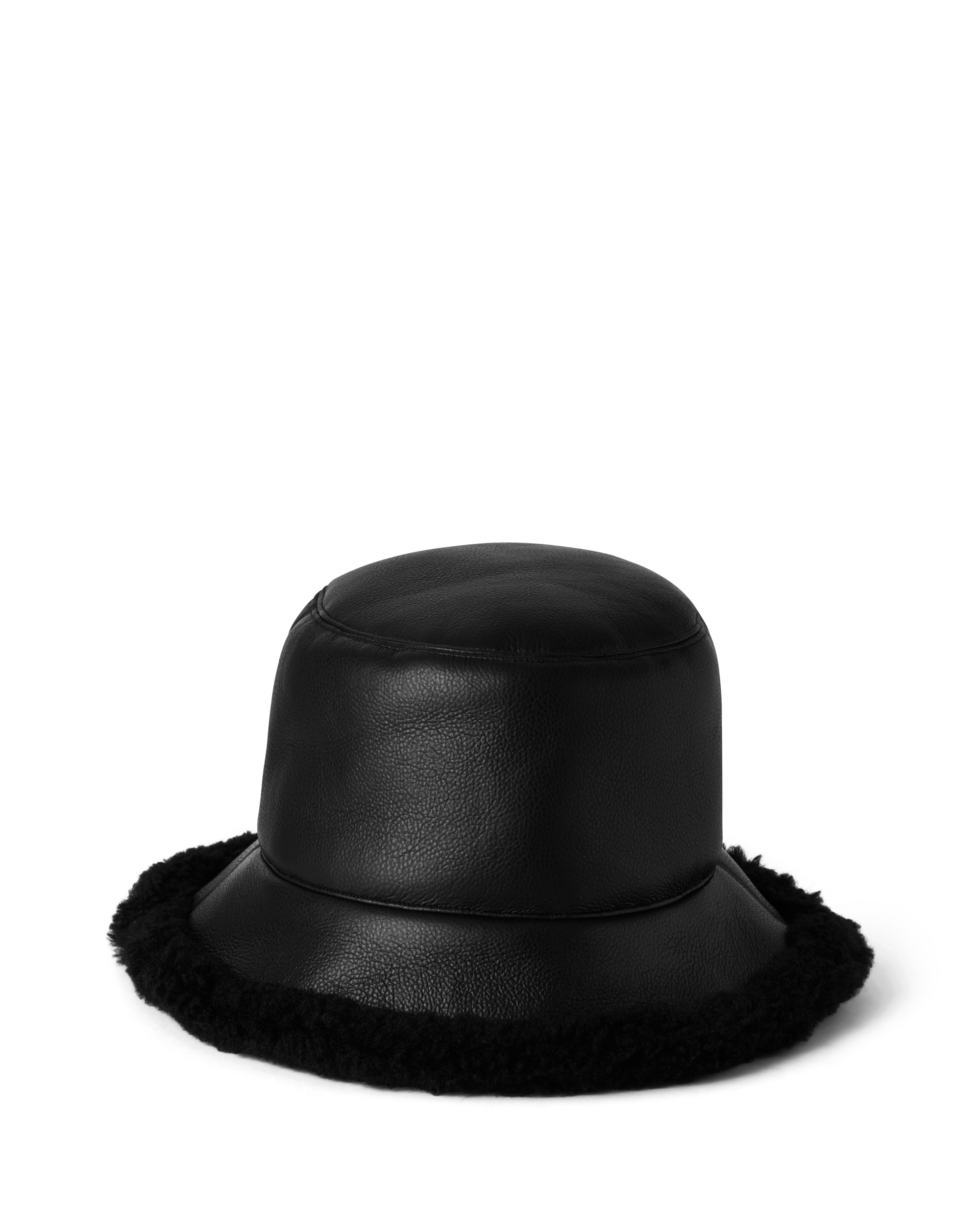 Charlotte Simone Black Faux Shearling Bibi Bucket Hat Limited Edition Faux Shearling Bucket Hat | Perfect Moment main image 3