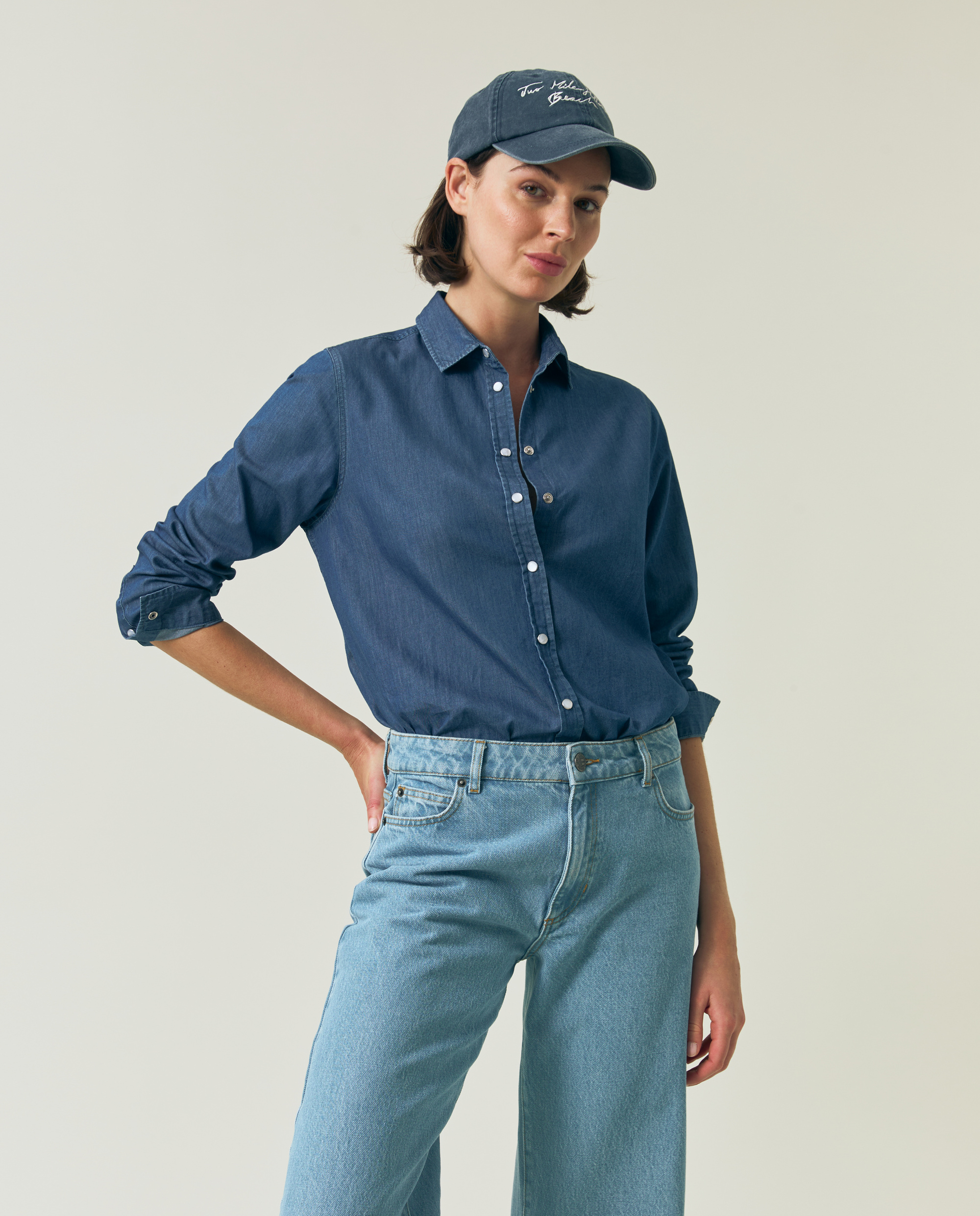 SEAN TOWN★LINE DENIM SHIRT 3色 TRF DENIM SHIRT - Blue | ZARA United States