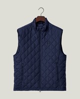 【Quilted Vest】 Night Blue Quilted Puffer Vest Midnight Blue