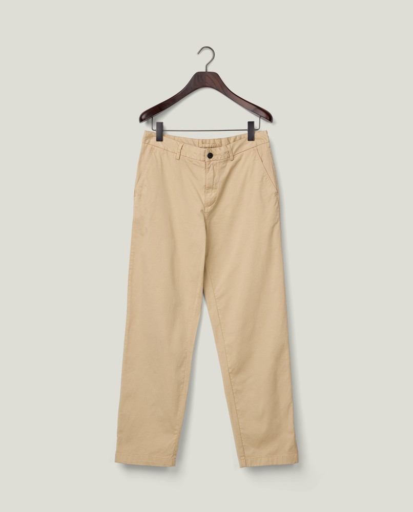 rehellinen gram pants cotton twill 　ベージュ Classic cotton twill pant, beige | Lexington
