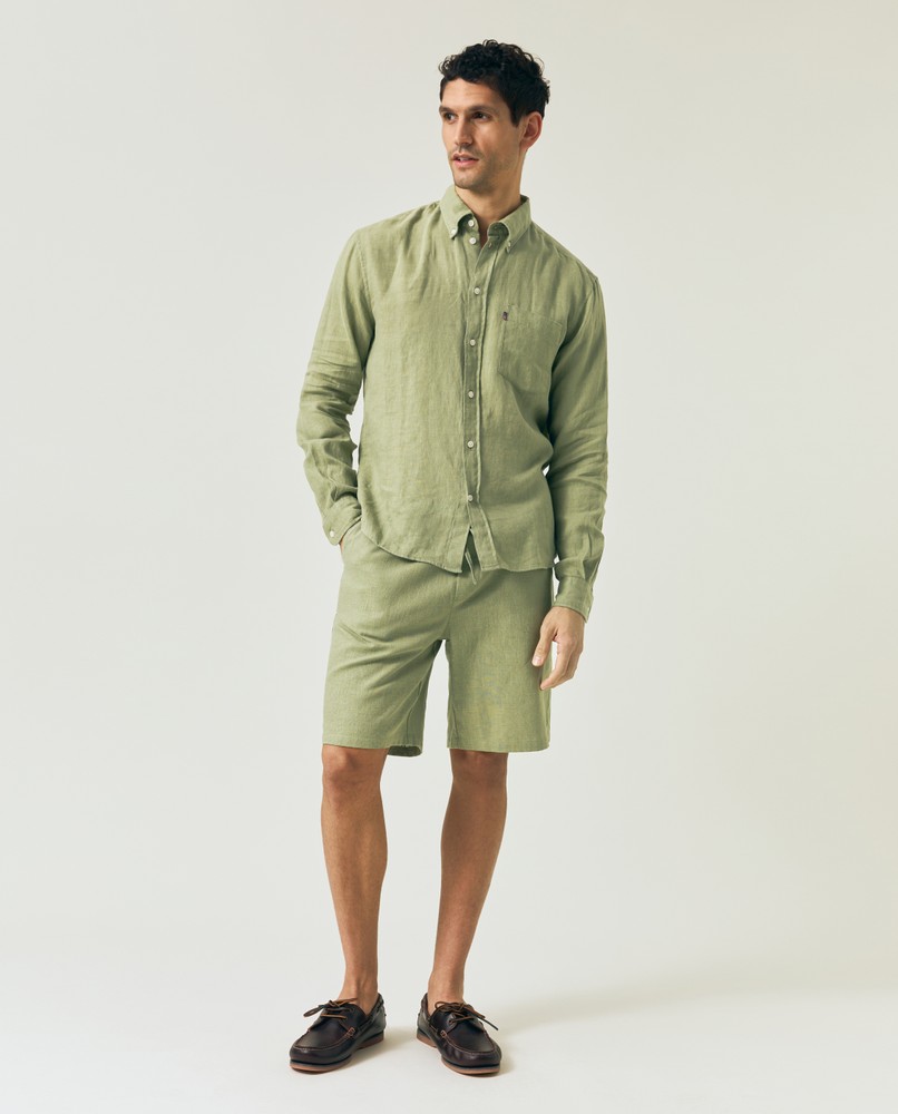 Classic cotton twill shorts, beige | Lexington