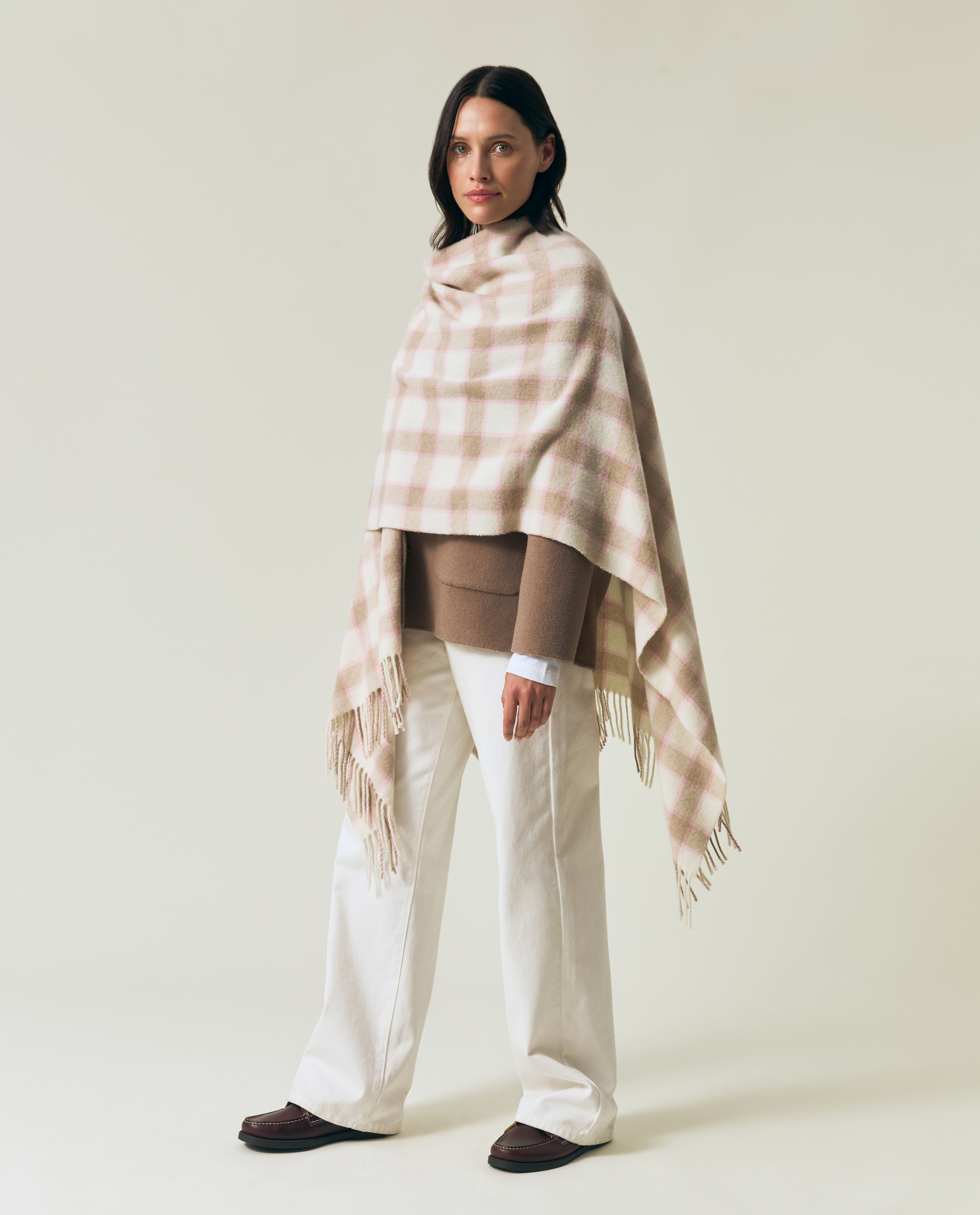 お値下げ！WOOL BLEND PONCHO コート ベージュ Wool, Mens, Unisex, Original, ,tight Knit Heavy Cream, South