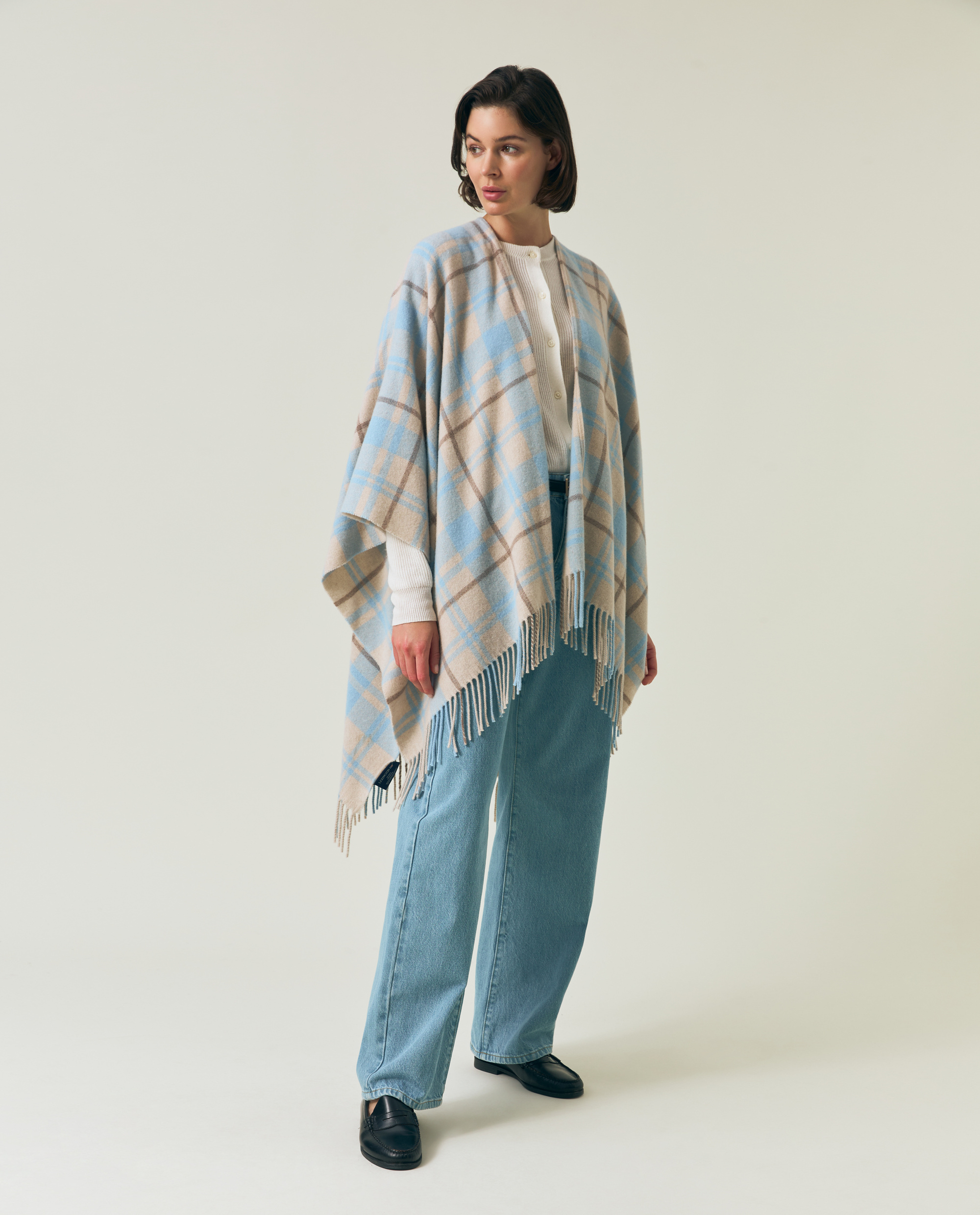 お値下げ！WOOL BLEND PONCHO コート ベージュ Wool, Mens, Unisex, Original, ,tight Knit Heavy Cream, South
