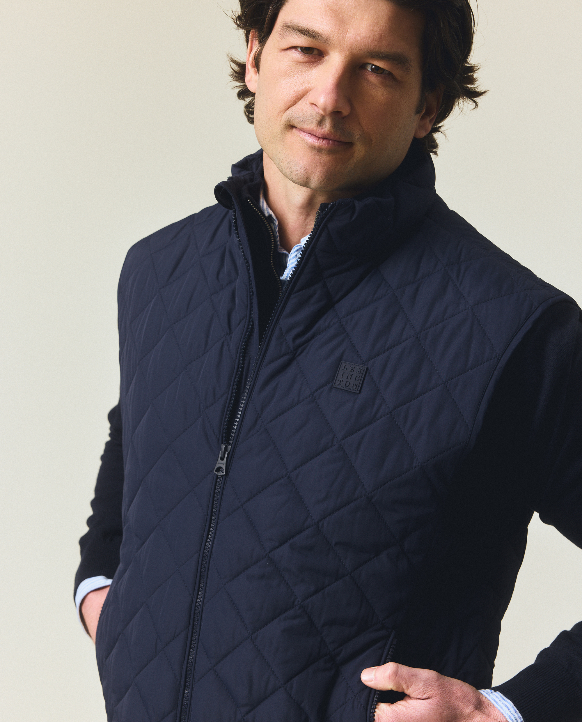 【Quilted Vest】 Night Blue Quilted Vest – Dark Blue – Men – ARKET WW