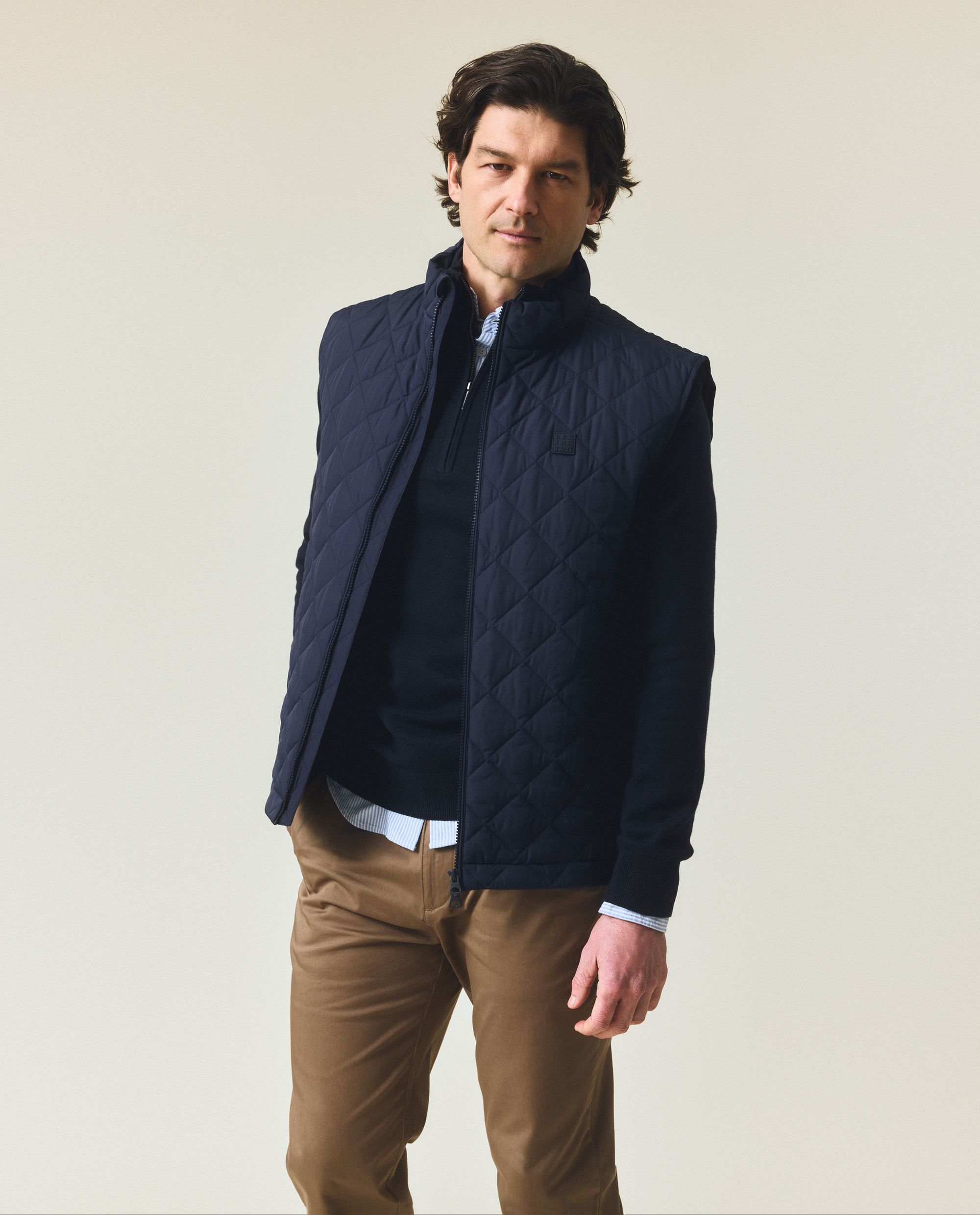 Classic quilted vest, dark blue | Lexington