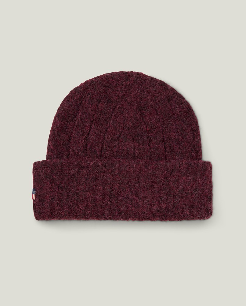Alpaca blend knitted beanie, burgundy Lexington - Main Image