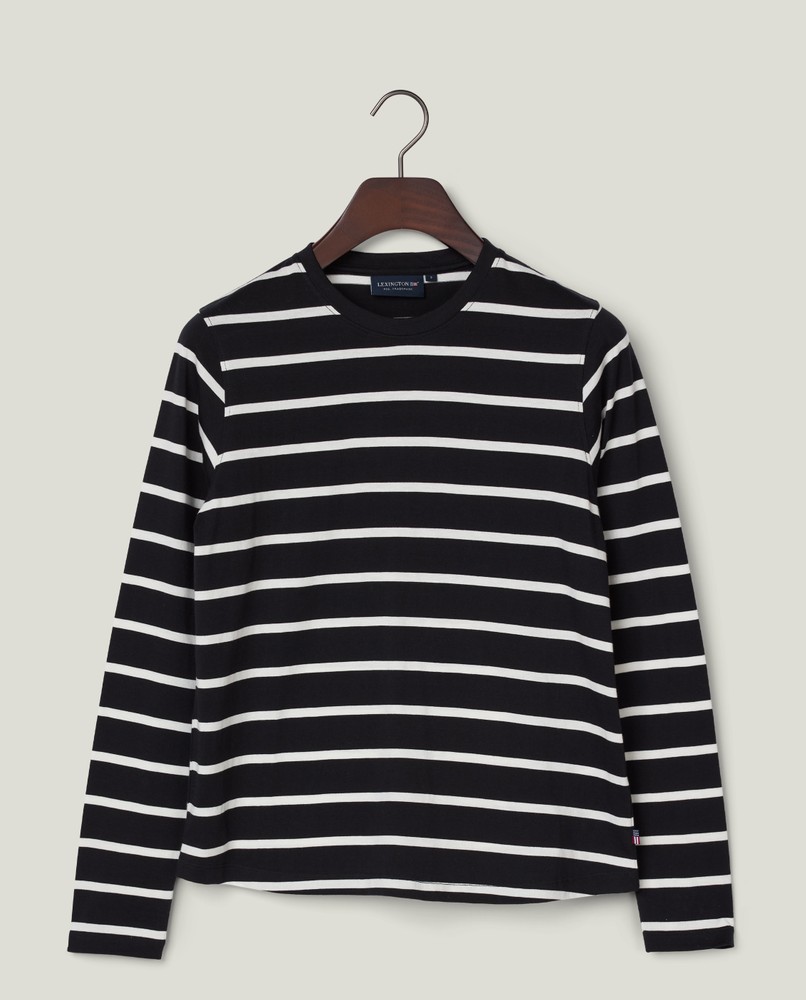 STONE ｜LONG-SLEEVED ROUND NECK T-SHIRTS (8015206X Rodman Apparel Stone Black Wash & White 2fer Long Sleeve T