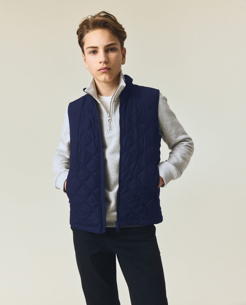 【Quilted Vest】 Night Blue Quilted Vest – Dark Blue – Men – ARKET WW