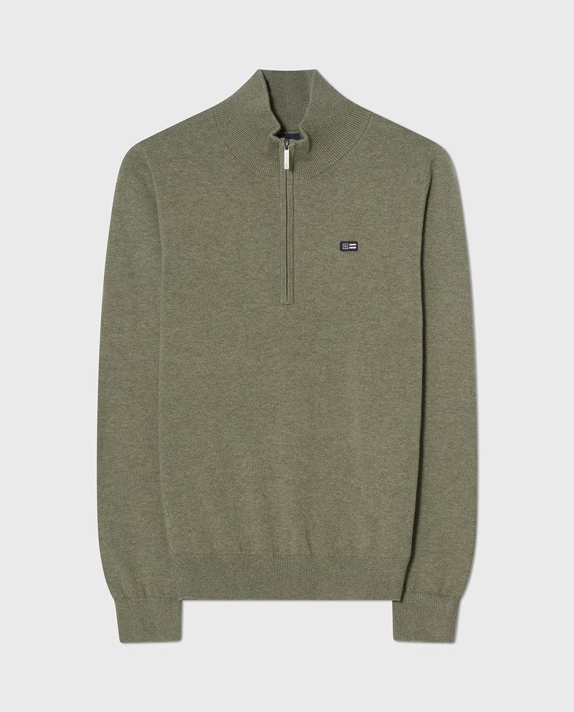 Teen half-zip sweater, light grey melange | Lexington