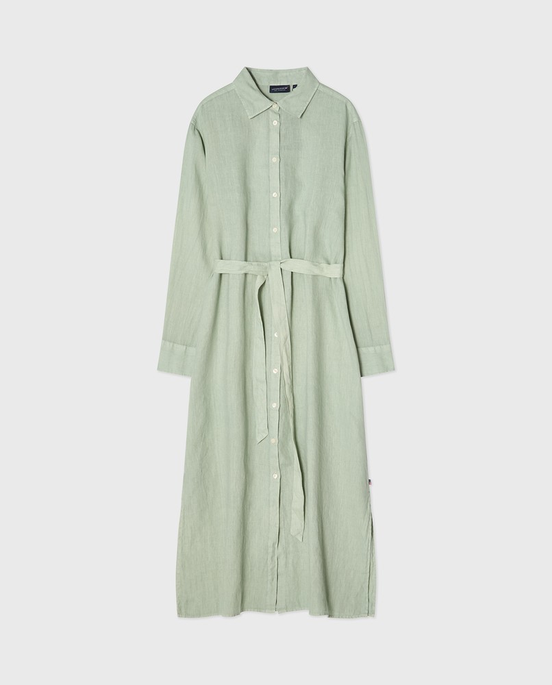light green dress zara Casual Linen Shirt Dress main image 0