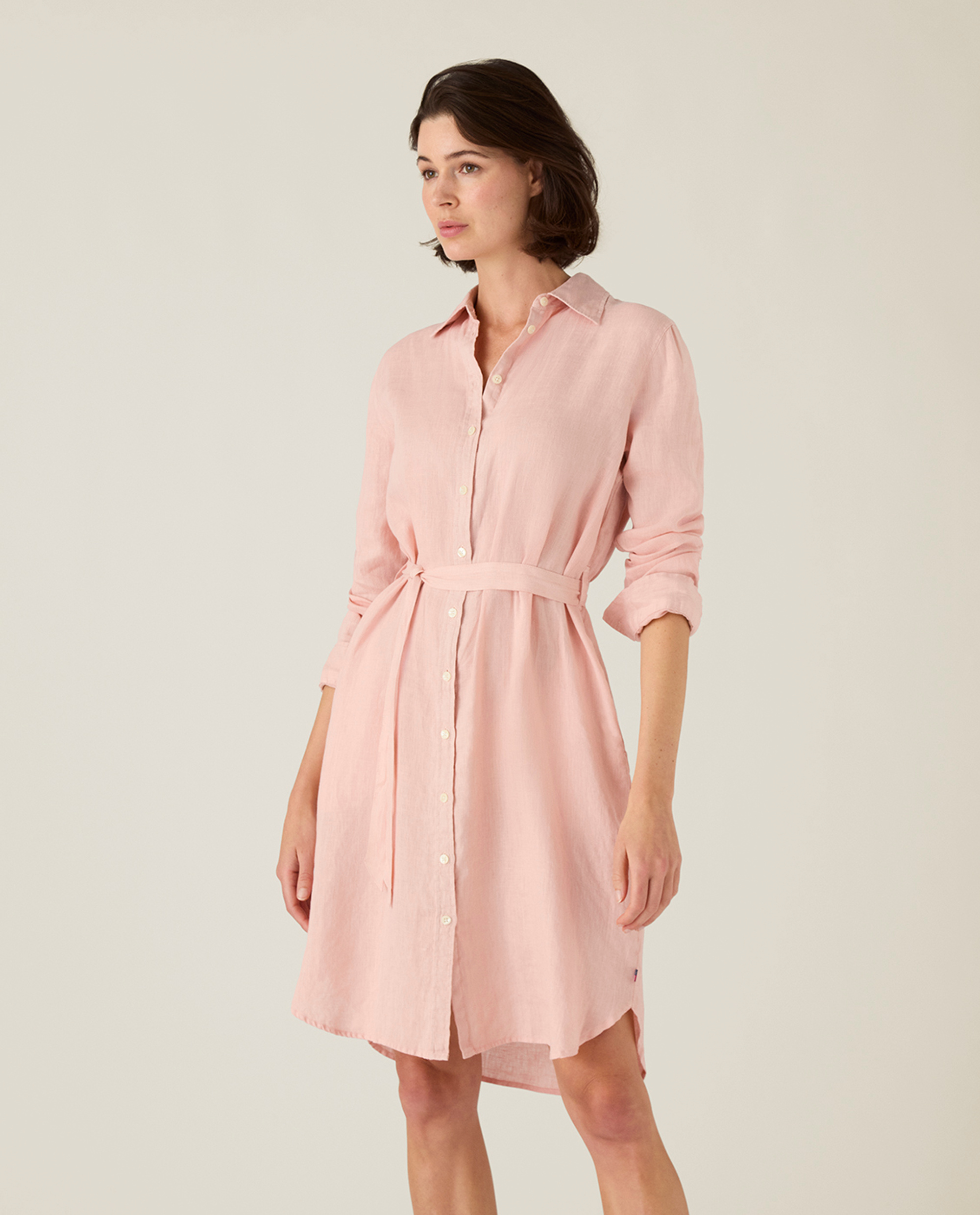 Linen shirt dress, pink | Lexington Linen shirt dress, pink | Lexington