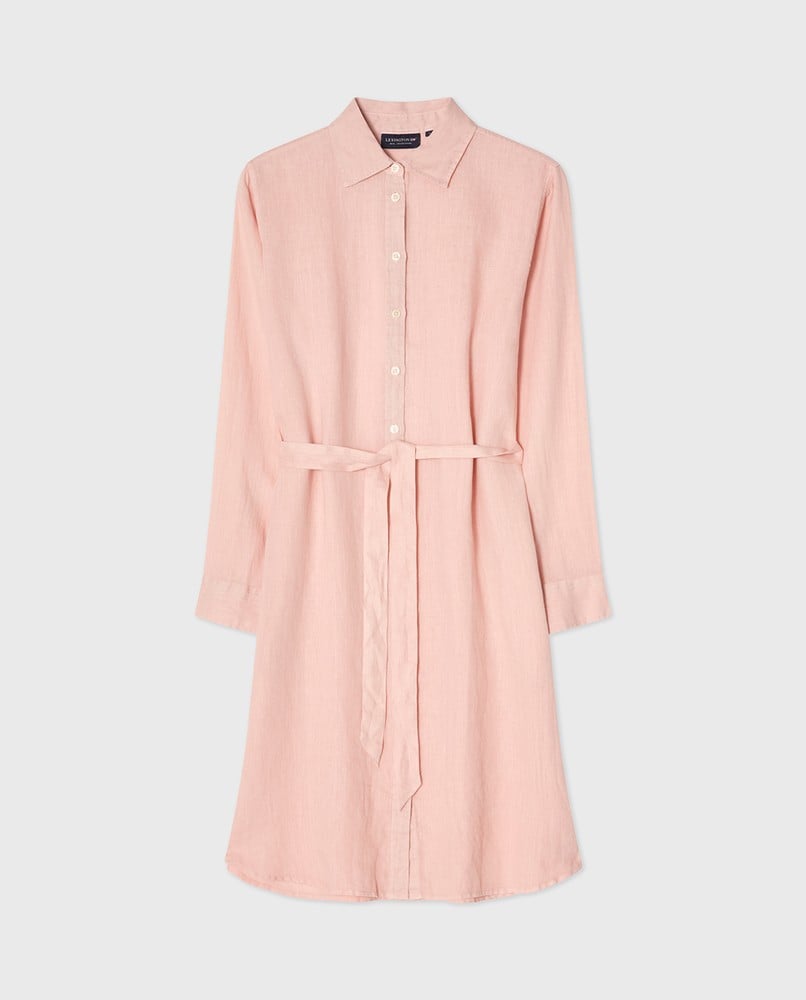Linen shirt dress, pink