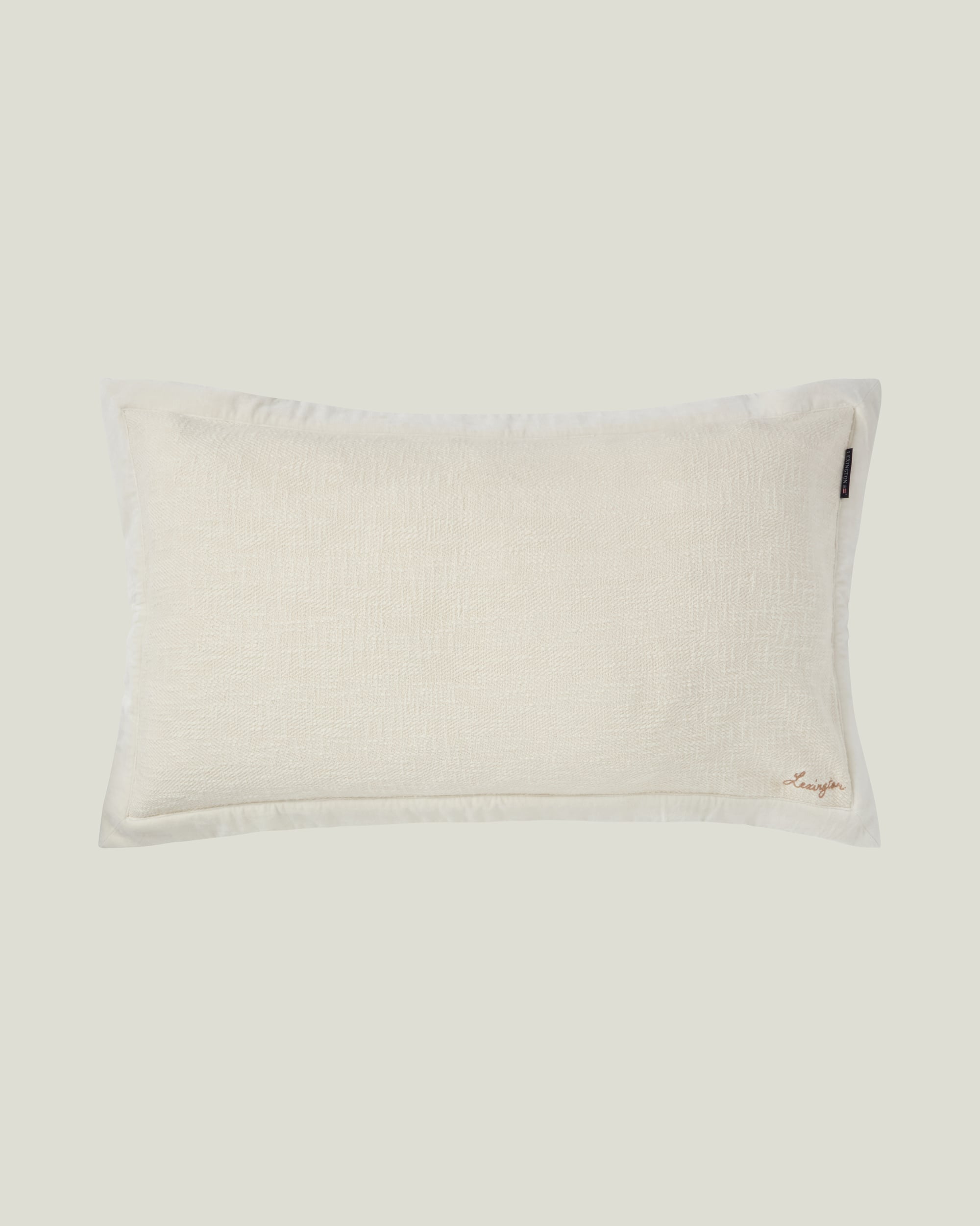 Fischgrat-kissenbezug aus bio-baumwolle 90x50, hellbeige