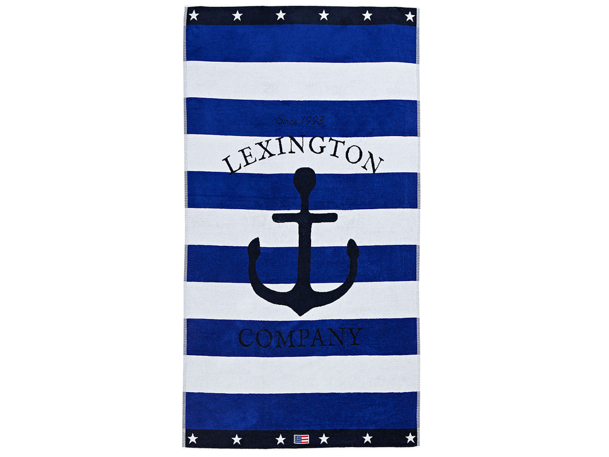 Graphic Velour Beach Towel Blue White