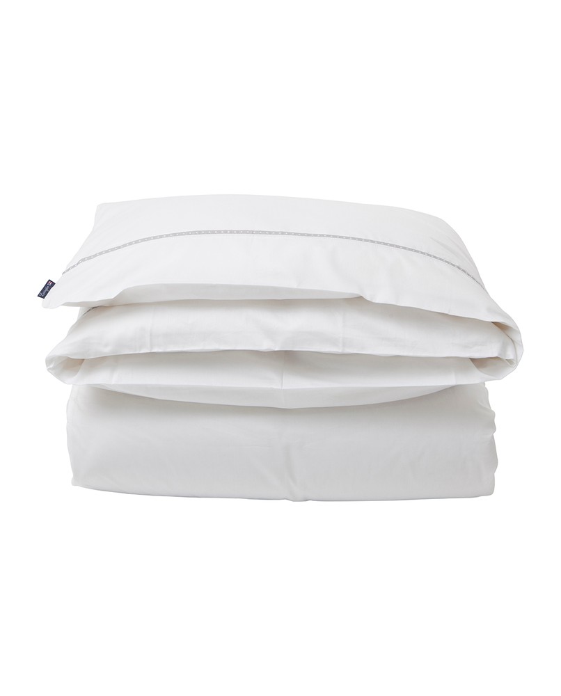 Lexington Bedding White Gray Sateen Star Framed Duvet